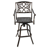 Outdoor Cast Aluminum Swivel Bar stool Patio Furniture Antique Copper Design