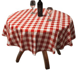 Tablecloths 60" Pack of (10) Checkered  Round Seamless Heavy Woven Table Cloths