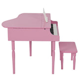 Pink Childs Grand Piano with Kids Bench of Solid Wood Construction