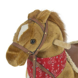 Rocking Horse Plush Brown With Sound toy Boys Rocking Horse Solid Construction
