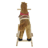 Rocking Horse Plush Brown With Sound toy Boys Rocking Horse Solid Construction