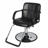 Hydraulic Barber Chair Styling Salon Work Station Chair Black Leather