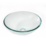 Vessel Sink Tempered Double Glass Sink Vanity Bathroom Bath Clear Design