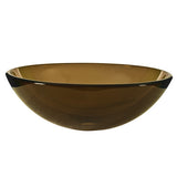 Vessel Sink Tempered Double Glass Sink Vanity Bathroom Bath Brown Design