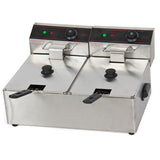5000W 12 Liter Electric Countertop Deep Fryer Dual Tank 6 Commercial Restaurant