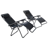 Zero Gravity Chairs Case Of (2) Black Lounge Patio Chairs Outdoor Yard Beach New