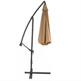 Patio Umbrella Offset 10' Hanging Umbrella Outdoor Market Umbrella Tan