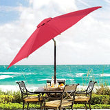 Patio Umbrella 9' Outdoor Market Umbrella Beach Solid Wood Construction