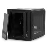 9U IT Wall Mount Network Server Cabinet Rack Built-In Fan Locking Lock & Key