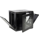 9U IT Wall Mount Network Server Cabinet Rack Built-In Fan Locking Lock & Key