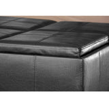 Leather 4 Tray Top Storage Ottoman