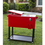 Patio Deck Cooler Rolling Outdoor 65 Quart Solid Steel Construction Home Party
