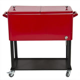Patio Deck Cooler Rolling Outdoor 65 Quart Solid Steel Construction Home Party