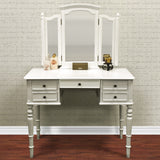 White Vanity Table Jewelry Makeup Desk 5 Drawer Indoor Home Furniture