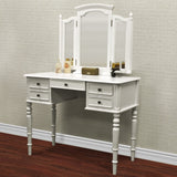 White Vanity Table Jewelry Makeup Desk 5 Drawer Indoor Home Furniture