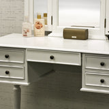 White Vanity Table Jewelry Makeup Desk 5 Drawer Indoor Home Furniture
