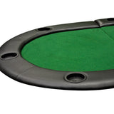 Poker Table Folding 79" X 36" Padded Oval Poker Table Top Green Felt New