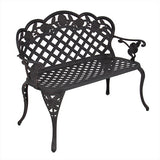 Patio Garden Bench Cast Aluminum Outdoor Garden Yard Solid Construction