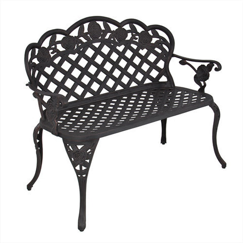 Patio Garden Bench Cast Aluminum Outdoor Garden Yard Solid Construction