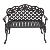 Patio Garden Bench Cast Aluminum Outdoor Garden Yard Solid Construction