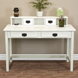 Writing Desk Mission White Home Office Computer Desk Solid Wood Construction