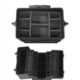 Rolling Cosmetic Makeup Case 2 IN 1 Make Up Artist Case Aluminum Construction BK