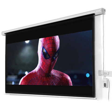 100 Diagonal 16:9 Electric Projector Projection Screen Remote 1.3 Gain 160 Angle