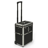 19" Lockable Aluminum Makeup Rolling Train Case for Cosmetic Artist (Black)