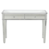 Mirrored Console Table Vanity Desk Mirror Glam 2 Drawers Home Furniture