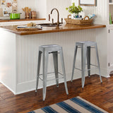 Metal Bar Stools Set of 2 Vintage Antique Style Counter Bar Stool Modern French