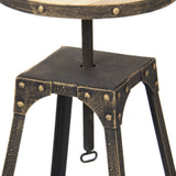 3pc Industrial Vintage Metal Design Bistro Set Adjustable High Bar Chair