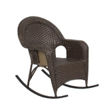 Outdoor Wicker Rocking Lounge Chair Weather Proof Patio Furniture Yard Garden