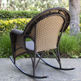 Outdoor Wicker Rocking Lounge Chair Weather Proof Patio Furniture Yard Garden