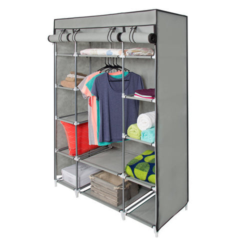 53” Portable Wardrobe Closet With Shelves