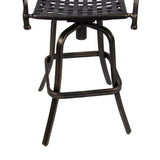 Outdoor Cast Aluminum Swivel Bar stool Patio Furniture Antique Copper Design