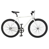 White/Blk 58CM Fixie Bike Steel Frame Single Speed Sport Road Track Bicycle