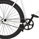 White/Blk 58CM Fixie Bike Steel Frame Single Speed Sport Road Track Bicycle