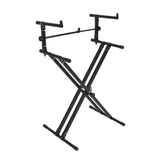 X Style Dual Keyboard Stand Electronic Piano Double 2-Tier Adjustable