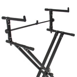 X Style Dual Keyboard Stand Electronic Piano Double 2-Tier Adjustable