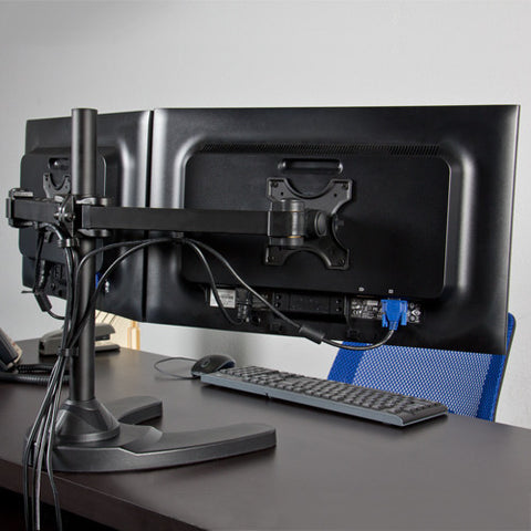 Dual LCD Monitor Desk Stand/Mount Free Standing Adjustable 2 Screens up to 24"