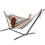 Double Hammock With Space Saving Steel Stand and Carrying Case
