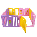Baby Playpen Kids 8 Panel Safety Play Center Yard Home Indoor Outdoor Pink Girls