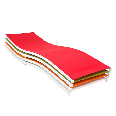 Beach Lounge Patio Chair (Red)