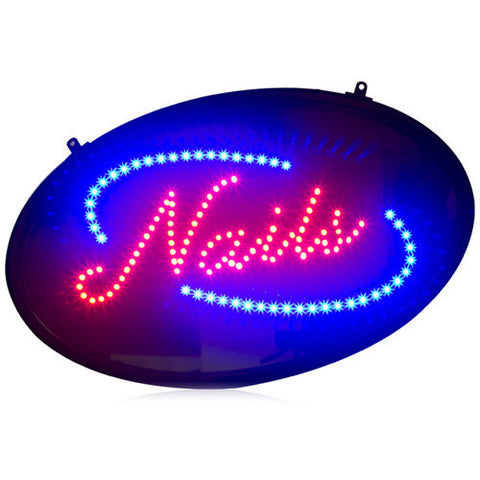 Nails LED Sign Hair Salon Welcome Open Business Window Signage