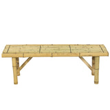 Bamboo Bench Tiki Tropical Coffee Table Bench Patio Room Bar Outdoor