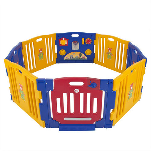 Baby Playpen Kids 8 Panel Safety Play Center Yard Home Indoor Outdoor