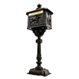Mailbox Cast Aluminum Black Mail Box Postal Box Security Heavy Duty