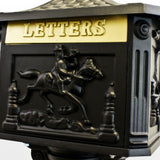 Mailbox Cast Aluminum Black Mail Box Postal Box Security Heavy Duty