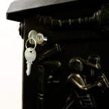 Mailbox Cast Aluminum Black Mail Box Postal Box Security Heavy Duty