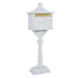 Mailbox Cast Aluminum White Mail Box Postal Box Security Heavy Duty New